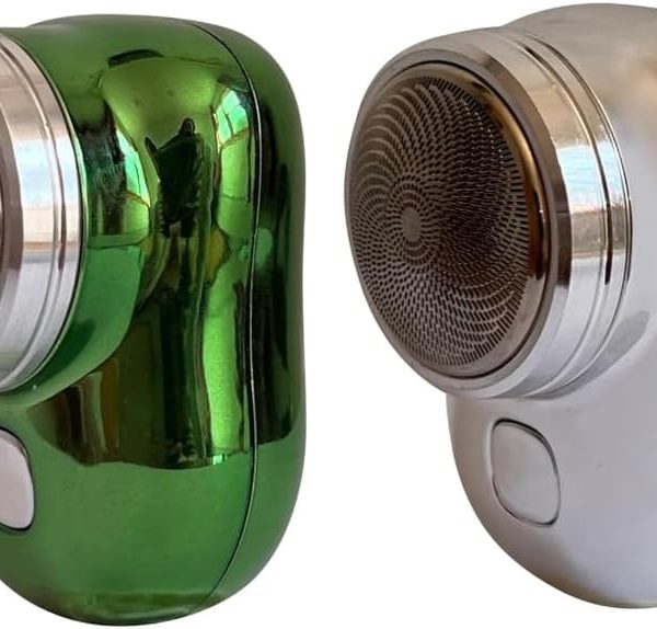 Pack of 2X Model Mini Dual-Head Electric Shaver Pocket Shaver USB Mini Shavers for Men Washable Head Razor Rechargeable- Random Color