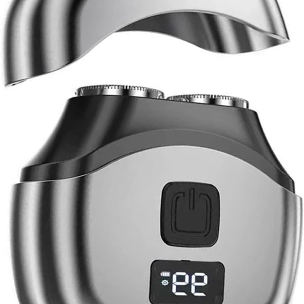 Portable Electric Razor for Men, Mini Shaver with LED Battery Indicator, Double Track Foil, Detachable Washable Cutter, Type-C Rechargeable, Cordless Razor