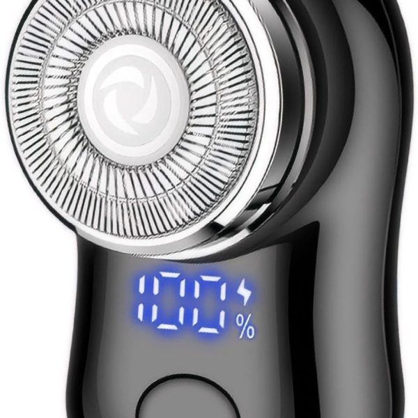 Mini Electric Shaver, Portable Powerful Storm Razor for Men Women, USB C Rechargeable, Battery Power Display, Lightweight Razor for Travel Office Business Trip Black