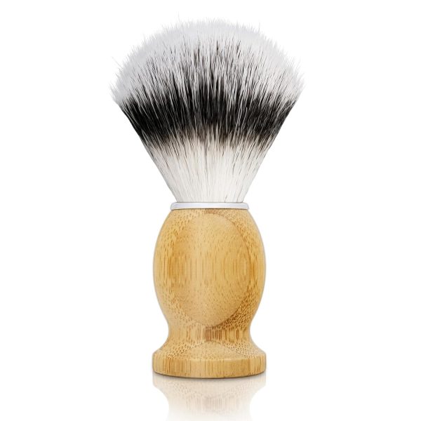 Hand Crafted Shaving Brush for s, Synthetic Hair Bristle for Wet Shave, Comfortable Bamboo Handle, Best Gift for Bearded Man