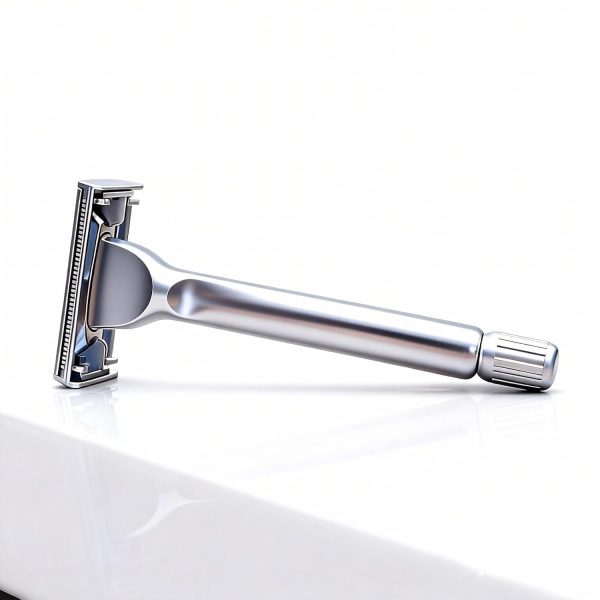 Butterfly Open Double Edge Safety Razor for Men + 10 Stainless Steel Blades,Barber Grade Vintage Shaving Machine, Smooth, Reusable, Eco-Friendly