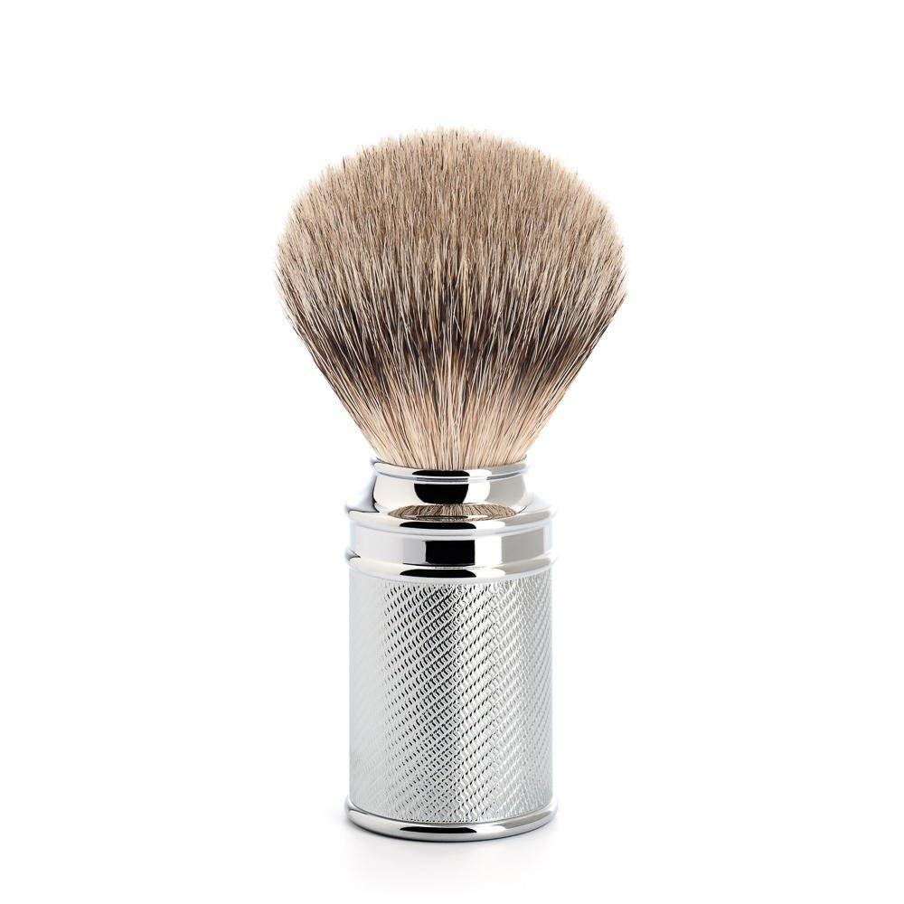 Traditional Silvertip Badger Shaving Brush | Chrome Plated Stainless Steel Handle | Luxury Shave Accessory for Men
