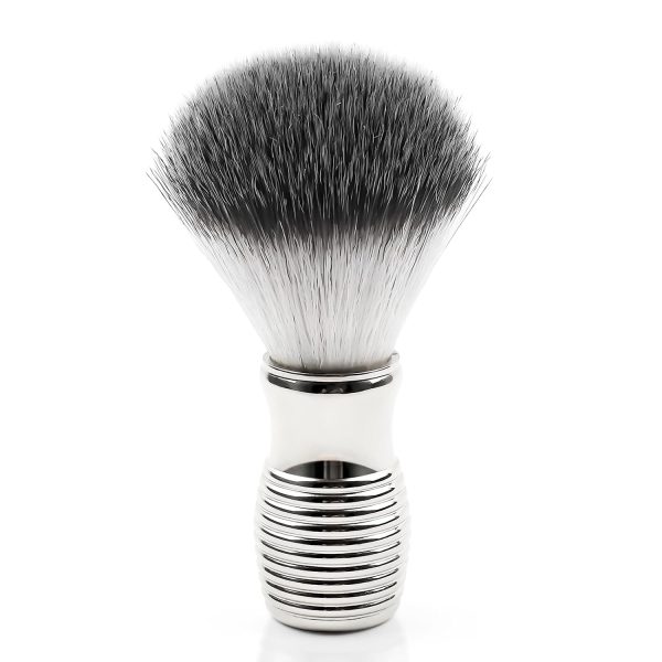 Silver Yellow Shaving Brush for Men，shave brush soft and dense,Ultra Heavy Chrome Handle,Ultra-Strong Nut Structure,Minimal Shedding, Fast Lather,The best shave of your life!